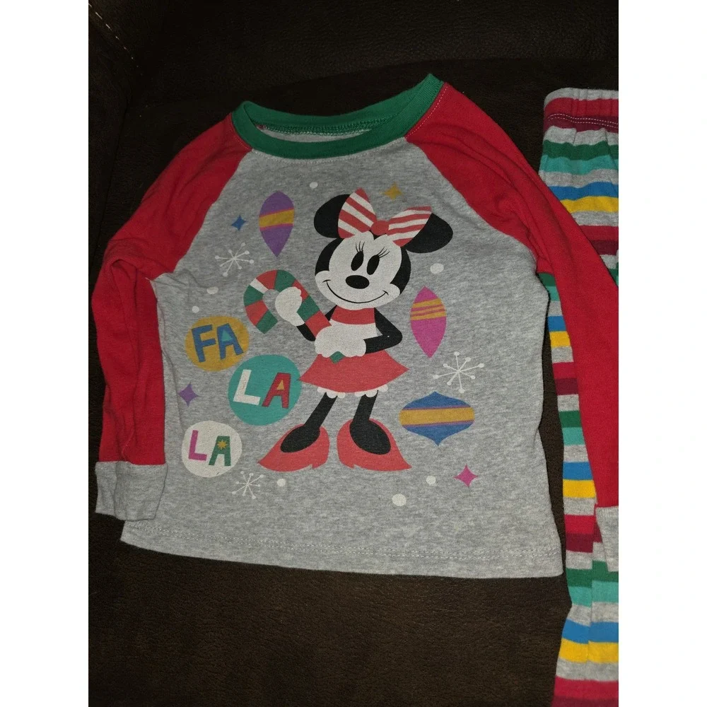 Disney minnie mouse fa la la holiday Christmas pajamas sleep size 4‎